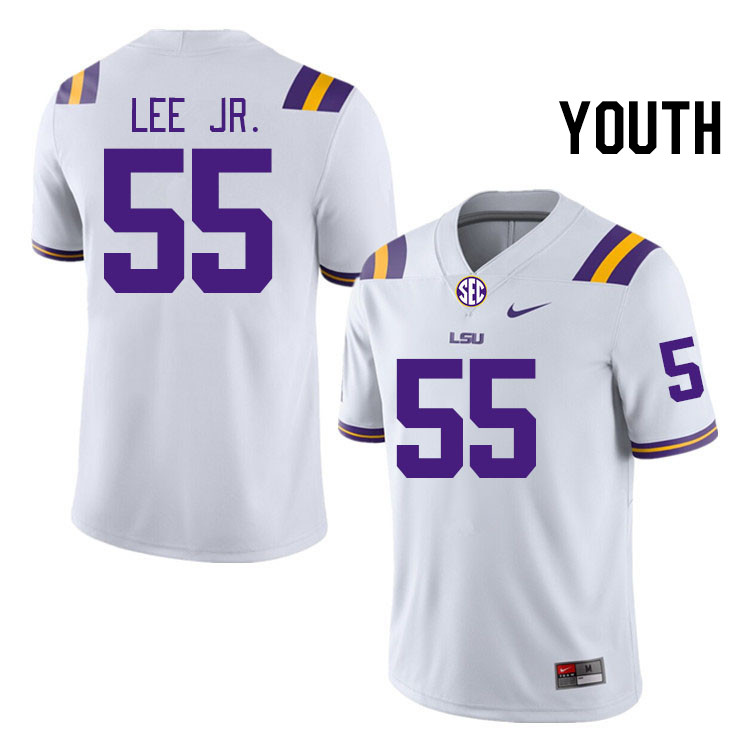 Youth #55 Khayree Lee Jr. LSU Tigers College Football Jerseys Stitched-White